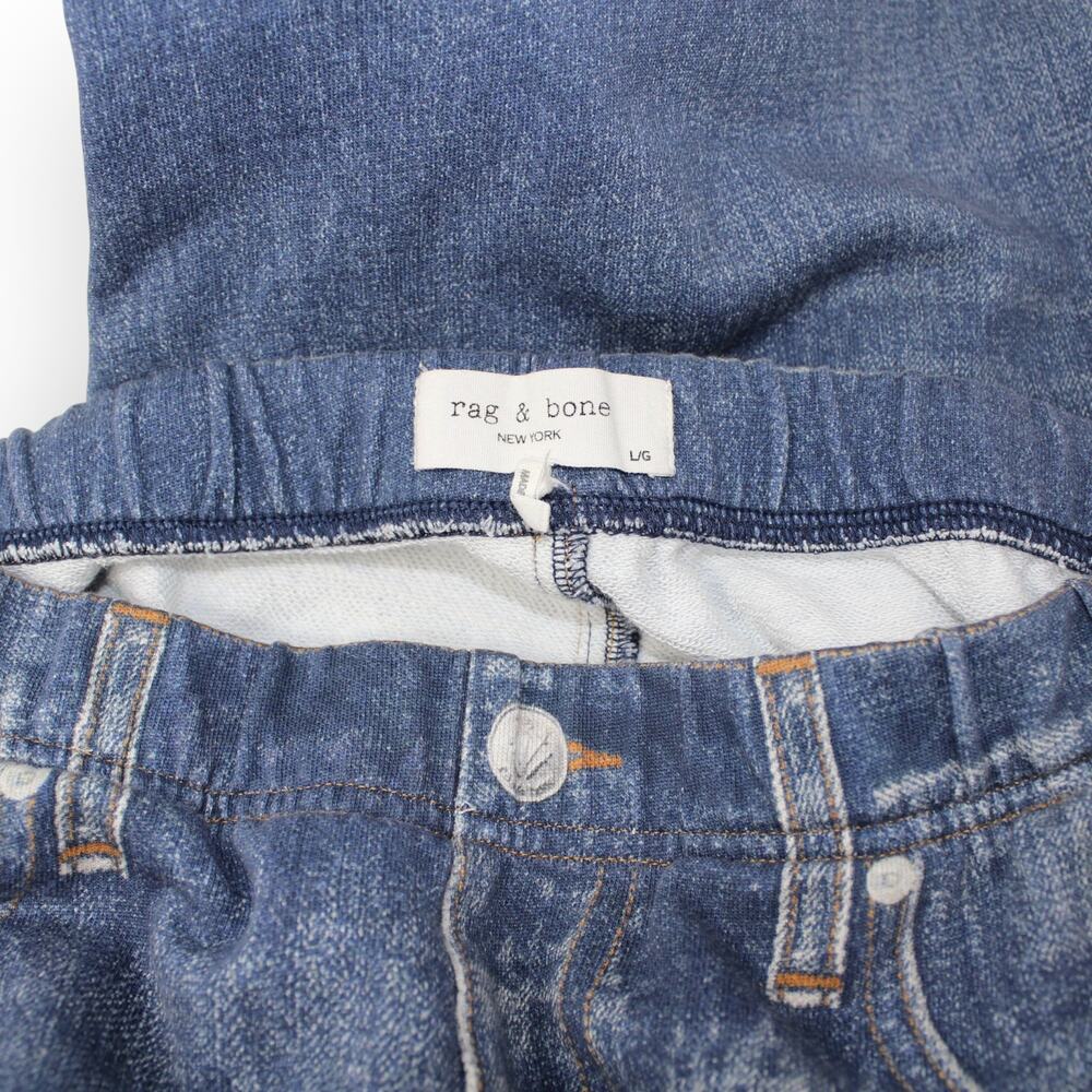 Large Rag&Bone Miramar Wide Leg Sweatpant Jean Crop Stretch - Picture 5 of 12